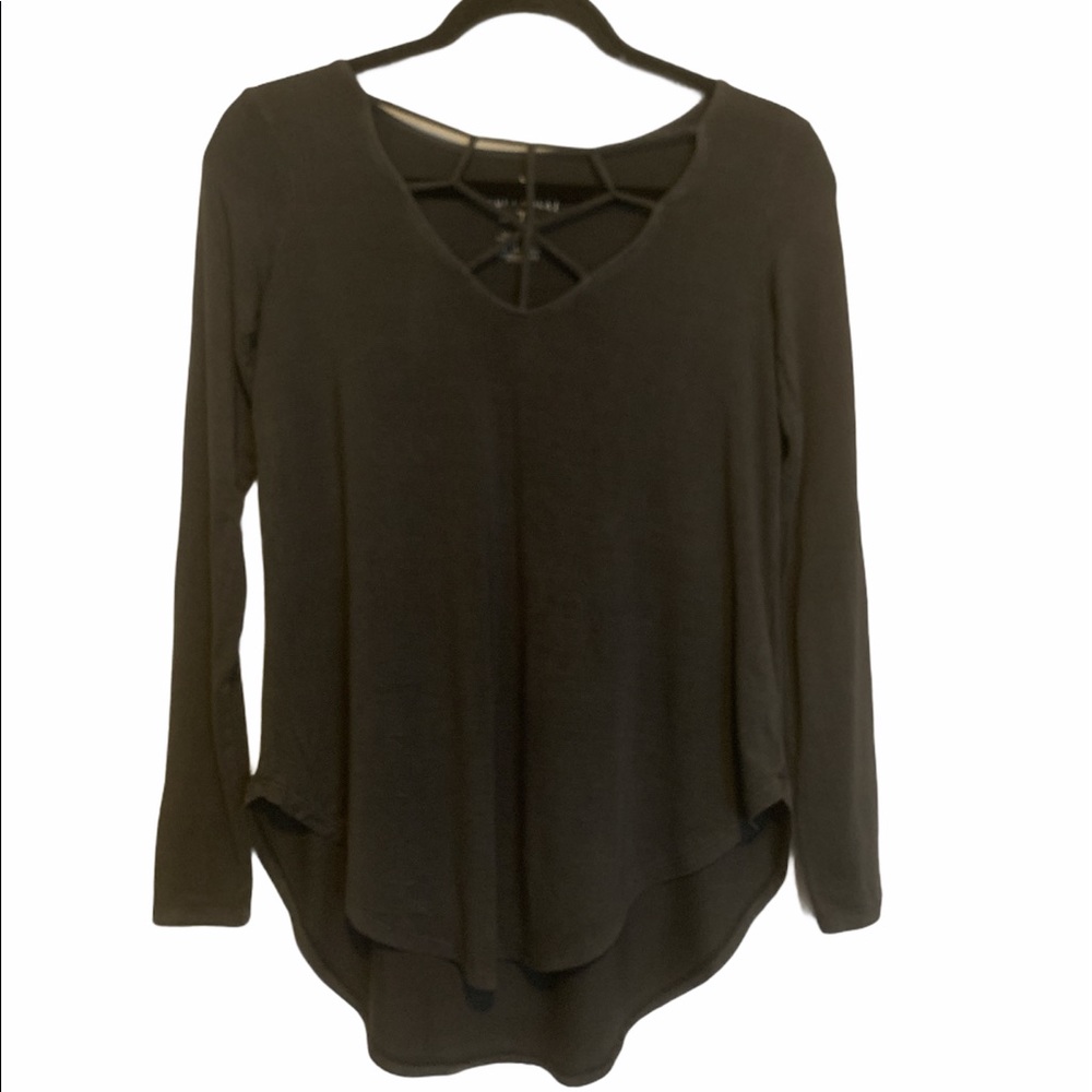 AEO Soft & Sexy Cage Front T-Shirt , Gray XS - Picture 2 of 10
